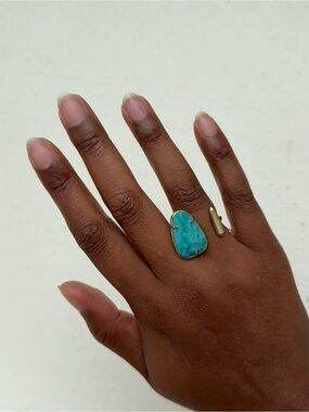 Kendra Scott Turquoise Stone Gold Open Ring